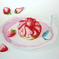 Mon projet du cours :  Illustration culinaire savoureuse à l'aquarelle. Projekt z dziedziny Trad, c, jna ilustracja,  Sztuki piękne,  Malarstwo i Malowanie akwarelą użytkownika Brigitte Laffont - 19.07.2022