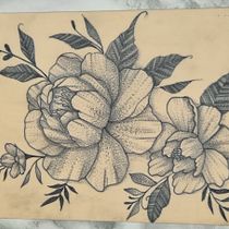 Meu projeto do curso: Tatuagem botânica com pontilhismo. Projekt z dziedziny Trad, c, jna ilustracja, Projektowanie tatuaż, R i sunek botaniczn użytkownika Daniela Martins - 20.01.2023