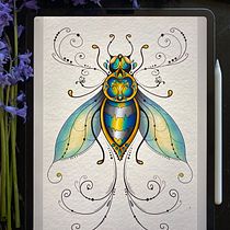 My project for course: Artistic Tattoo Design with Golden Effects in Procreate. Een project van Traditionele illustratie, Digitale illustratie y  Tatoeageontwerp van Stephanie Gillen - 20.07.2022