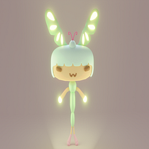 My project for course: Kawaii Character Creation in 3D with Blender. Her name is "Borboleta". Traditional illustration, Character Design, Digital Illustration, 3D Modeling, and Manga project by Sofia Lizbeth Perez Muñiz - 07.19.2022