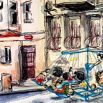 My project for course: Urban Sketching: Capture Your City in Motion. Projekt z dziedziny Trad, c, jna ilustracja, Sketching,  R, sunek, Malowanie akwarelą,  R, sunek architektoniczn i Sketchbook użytkownika Gül Günizi - 20.07.2022