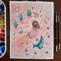 Mi proyecto del curso: Técnicas de acuarela para ilustraciones de ensueño. Traditional illustration, Drawing, Watercolor Painting, and Editorial Illustration project by Adriana Salgado - 07.21.2022