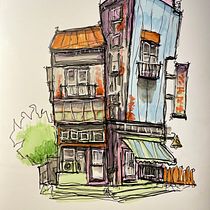 My project for course: Expressive Architectural Sketching with Colored Markers. Sketching, Drawing, Architectural Illustration, Sketchbook & Ink Illustration project by intelligentlight - 07.15.2022
