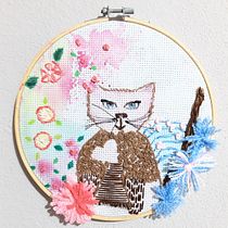 Meu projeto do curso: Técnicas básicas de bordado e aquarela. Watercolor Painting, Embroider, Textile Design, and Painting project by MarArtesOficial - 08.19.2022