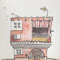 My project for course: Expressive Architectural Sketching with Colored Markers. Sketching, Drawing, Architectural Illustration, Sketchbook & Ink Illustration project by Nadine Engelbrecht - 07.22.2022
