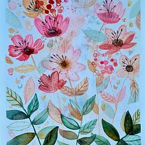 Mein Kursprojekt: Blumenkompositionen mit Aquarell: Verbinde dich mit der Natur. Ilustração tradicional, Pintura, Pintura em aquarela e Ilustração botânica projeto de Nena Kardel - 22.07.2022