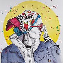 Mi proyecto del curso: Ilustración con técnicas manuales de rayado y dripping. Character Design, Fine Arts, Painting, Watercolor Painting, Portrait Drawing, and Artistic Drawing project by Sandra Calzada - 07.22.2022