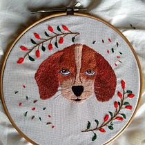 Meu projeto do curso: Retratos bordados de pet: pintura com linha. Embroider, Naturalistic Illustration, Textile Design, and Traditional illustration project by Lúcia Helena - 07.23.2022