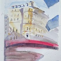 My project for course: Architectural Sketching with Watercolor and Ink. Sketching, Drawing, Watercolor Painting, Architectural Illustration, Sketchbook & Ink Illustration project by Gerry Hurtado - 07.23.2022