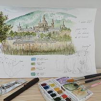 Mi proyecto del curso: Cuaderno de viaje en acuarela. Traditional illustration, Watercolor Painting, Architectural Illustration, and Sketchbook project by Luna Marbán - 07.22.2022