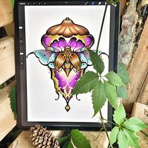 Mein Kursprojekt: Künstlerisches Tattoo-Design mit goldenen Effekten in Procreate. Ilustração tradicional, Ilustração digital, e Desenho de tatuagens projeto de Theresa Heinzelmann - 23.07.2022