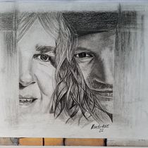 Mein Kursprojekt: Künstlerisches Porträt mit Kohlestift: die Atmosphäre. Ilustração tradicional, Artes plásticas, Desenho, Desenho de retrato, Desenho realista, e Desenho artístico projeto de Nanette Haas - 24.07.2022