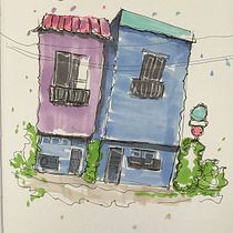 Mein Kursprojekt: Expressive Architekturskizzen mit Markern. Sketching, Drawing, Architectural Illustration, Sketchbook & Ink Illustration project by Judith - 07.24.2022