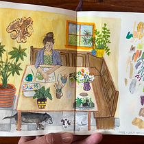 My project for course: Exploratory Sketchbook: Find Your Drawing Style. Un proyecto de Ilustración tradicional, Bocetado, Creatividad, Dibujo, Pintura a la acuarela, Sketchbook y Pintura gouache de keriotti - 22.07.2022