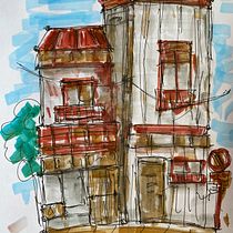 My project for course: Expressive Architectural Sketching with Colored Markers. Sketching, Drawing, Architectural Illustration, Sketchbook & Ink Illustration project by Khaerunnisaa Khaerunnisaa - 07.25.2022