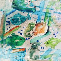 Lost sealife . Traditional illustration, Sketching, Creativit, Drawing, Watercolor Painting, and Sketchbook project by Ania Wiewiora - 07.25.2022