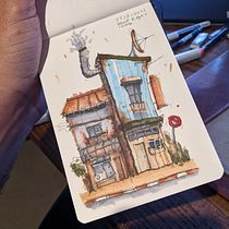 My project for course: Expressive Architectural Sketching with Colored Markers. Sketching, Drawing, Architectural Illustration, Sketchbook & Ink Illustration project by tiago_lamy - 07.25.2022