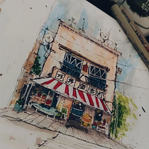 My project for course: Expressive Architectural Sketching with Colored Markers. Sketching, Drawing, Architectural Illustration, Sketchbook & Ink Illustration project by taskin_droho - 07.26.2022