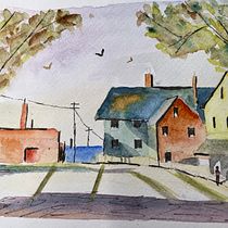 Mijn project van de cursus: Stadsgezichten creëren met aquarel. Projekt z dziedziny  Sztuki piękne, Malowanie akwarelą,  R i sunek architektoniczn użytkownika Cora Bijsterveld - 26.07.2022