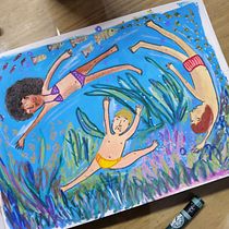 Children having fun. Un proyecto de Ilustración tradicional, Diseño de personajes, Dibujo y Sketchbook de Felipe Evangelista - 18.07.2022