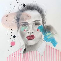 Mi proyecto del curso: Retrato con técnicas mixtas: captura emociones y expresiones Ein Projekt aus dem Bereich Bildende Künste, Bleistiftzeichnung, Zeichnung, Porträtzeichnung, Realistische Zeichnung und Artistische Zeichnung von sra_zaba - 26.07.2022