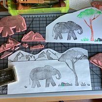 My project for course: Carved Stamps for Illustrated Compositions. Un progetto di Illustrazione tradizionale, Artigianato, Belle arti e Stampa di annabelledolidon - 26.07.2022