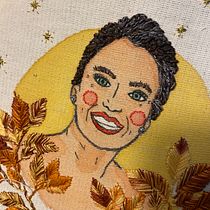 Meu projeto do curso: Criação de retratos bordados com aquarela. Un progetto di Pittura, Pittura ad acquerello, Ricamo e Textile Design di Rebecca Tavares - 27.07.2022