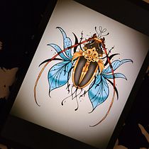 My project for course: Artistic Tattoo Design with Golden Effects in Procreate. Un projet de Illustration traditionnelle, Illustration numérique , et Conception de tatouage de Kaitlyn Berard - 27.07.2022