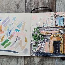 Meu projeto do curso: Desenho arquitetônico expressivo com marcadores coloridos. Sketching, Drawing, Architectural Illustration, Sketchbook, Ink Illustration, and Traditional illustration project by Игорь Негода - 07.28.2022