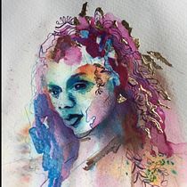My project for course: Experimental Portraiture with Ink, Tea and Alcohol. Artes plásticas, Pintura, Desenho e Ilustração com tinta projeto de nancyaustin192 - 28.07.2022