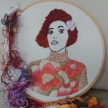 Meu projeto do curso: Estampagem e bordado de retratos realistas. Projekt z dziedziny  Haft,  Tkactwo, Wzornictwo tekst i liów użytkownika maryserbcamacho - 28.07.2022