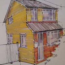 My project for course: Expressive Architectural Sketching with Colored Markers. Sketching, Drawing, Architectural Illustration, Sketchbook & Ink Illustration project by chrisbardsley5 - 07.28.2022