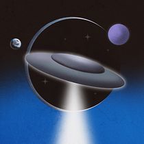  Retrofuturistic Illustration with Procreate / UFO. Digital Drawing, and Digital Illustration project by Chaco Daniel - 08.05.2022