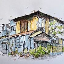My project for course: Expressive Architectural Sketching with Colored Markers. Sketching, Drawing, Architectural Illustration, Sketchbook & Ink Illustration project by Biljana Kumer - 07.29.2022
