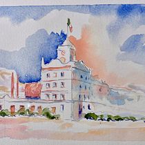 Mi proyecto del curso: Cervecería de Mexicali arquitectónico con acuarela y tinta. Watercolor Painting, and Architectural Illustration project by Victoria Alicia PHELTS Ramos - 07.23.2022