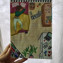Mi proyecto del curso: Sketchbook para explorar tu estilo de dibujo. Un proyecto de Ilustración tradicional, Bocetado, Creatividad, Dibujo, Pintura a la acuarela, Sketchbook y Pintura gouache de Fernanda Ángel - 27.07.2022