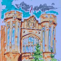 My urban sketching in Ottawa. Sketching, Drawing, Architectural Illustration, Sketchbook & Ink Illustration project by ngominhthanh2401 - 07.30.2022
