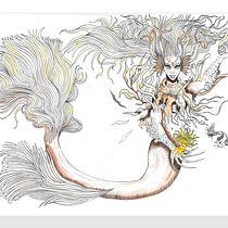 La calma de la sirena . Ilustração tradicional, Criatividade, Desenho, e Sketchbook projeto de Nico Benitez - 31.07.2022
