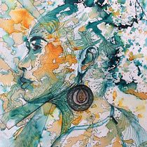 My project for course: Experimental Portraiture with Ink, Tea and Alcohol. Artes plásticas, Pintura, Desenho e Ilustração com tinta projeto de paspauline.3 - 31.07.2022