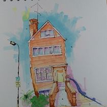 My project for course: Expressive Architectural Sketching with Colored Markers. Sketching, Drawing, Architectural Illustration, Sketchbook & Ink Illustration project by julie_billett - 08.01.2022