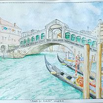Disegno architettonico con acquerello del ponticello. Sketching, Drawing, Watercolor Painting, Architectural Illustration, Sketchbook & Ink Illustration project by strakmort - 08.01.2022