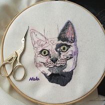 Mi proyecto del curso: Retratos bordados de mascotas: pinta con hilo. Embroider, Naturalistic Illustration, and Textile Design project by Mónica Martínez - 08.01.2022