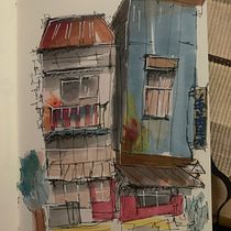 My project for course: Expressive Architectural Sketching with Colored Markers. Sketching, Drawing, Architectural Illustration, Sketchbook & Ink Illustration project by Melis Alpas - 08.01.2022