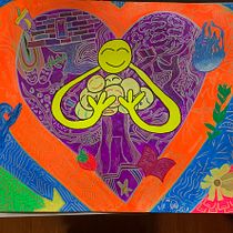 My project for course: Hand-Drawn Illustration with Layers, Colors, and Shapes. Ilustração tradicional, Pintura, Esboçado, Criatividade, e Pintura Acrílica projeto de Jenessa P - 29.07.2022