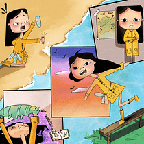 My project for course: My Character and Narrative Scenes for Portfolio. Un progetto di Illustrazione tradizionale, Design editoriale, Stor, board, Gestione di un portfolio, Illustrazione infantile, Narrativa, Management, produttività e Albo illustrato di Funda Sarıipek - 10.08.2022