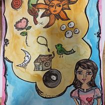 Meu projeto do curso: Ilustração artística: desenhe seu imaginário. Traditional illustration, Painting, Creativit, Pencil Drawing, and Drawing project by renapy - 08.03.2022