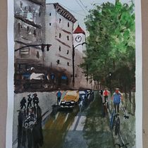 Mi proyecto del curso: Paisajes urbanos en acuarela. Projekt z dziedziny Malowanie akwarelą użytkownika fergarreq - 03.08.2022