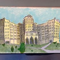 My project for course: Expressive Architectural Sketching with Colored Markers. Sketching, Drawing, Architectural Illustration, Sketchbook & Ink Illustration project by achi2480 - 08.03.2022