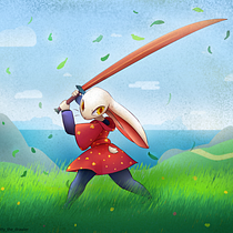 Meu projeto do curso: Ilustração de animais fantásticos no Procreate - "Rabbit Samurai". Traditional illustration, Character Design, Drawing, Digital Illustration, Stor, telling, and Narrative project by matheus_evangelista - 07.24.2022