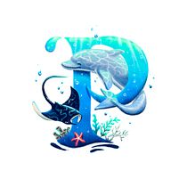 Con P de Paca, bajo el mar azul. Lettering, Digital Illustration, Children's Illustration, and Narrative project by franreyesmlg - 08.04.2022
